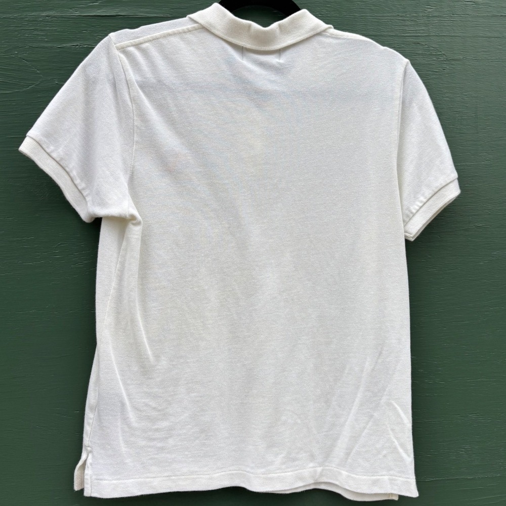 Ralph Lauren White Cotton Pique Crest Polo Shirt 90s Vintage S Preppy Tennis - Picture 5 of 5